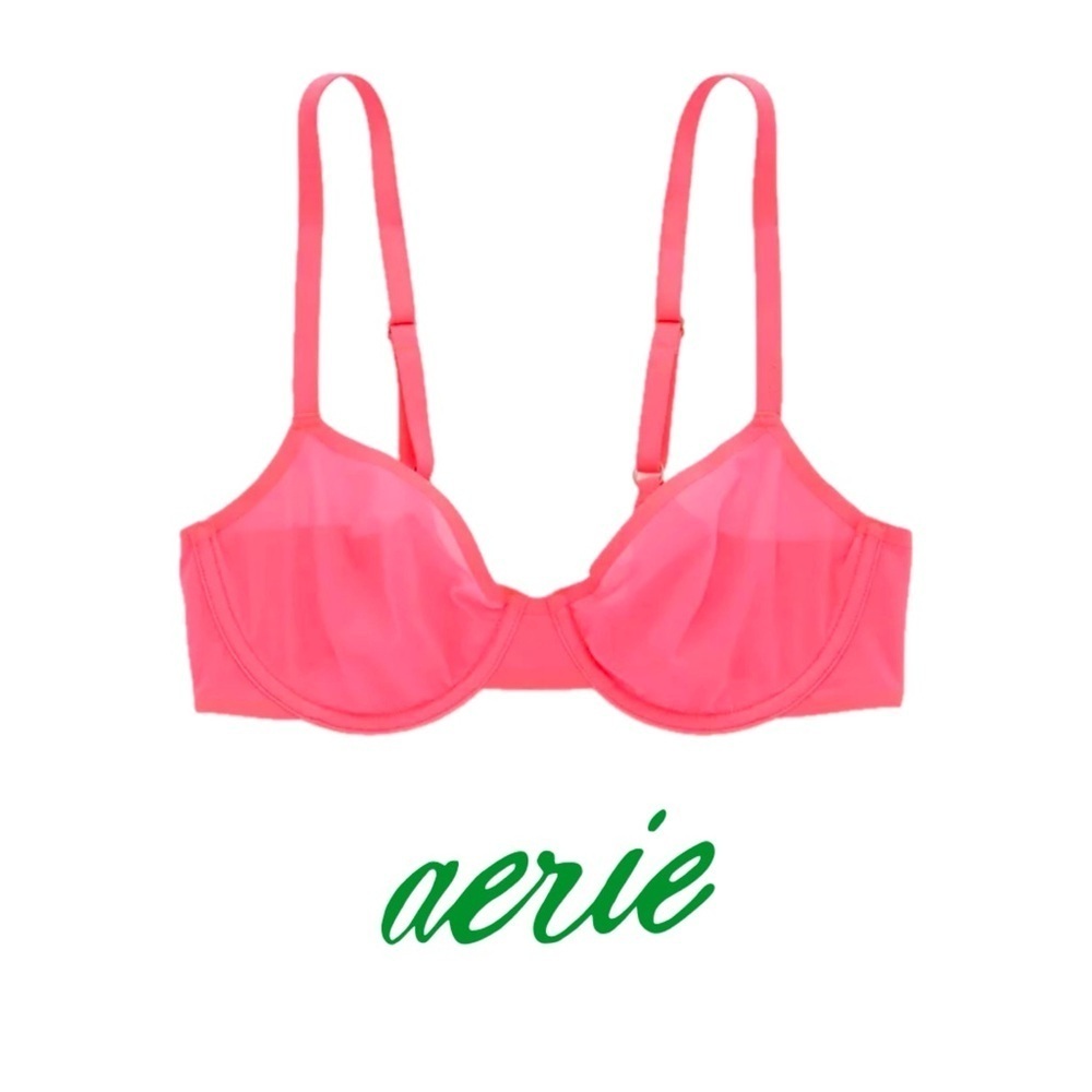🆕 Aerie SMOOTHEZ mesh bra color tropadelic size 32B